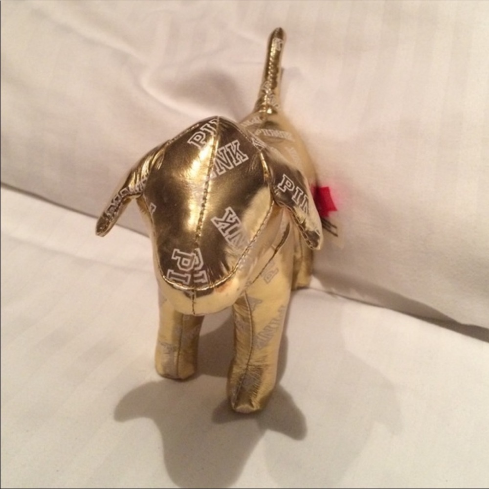 Gold mini pink dog